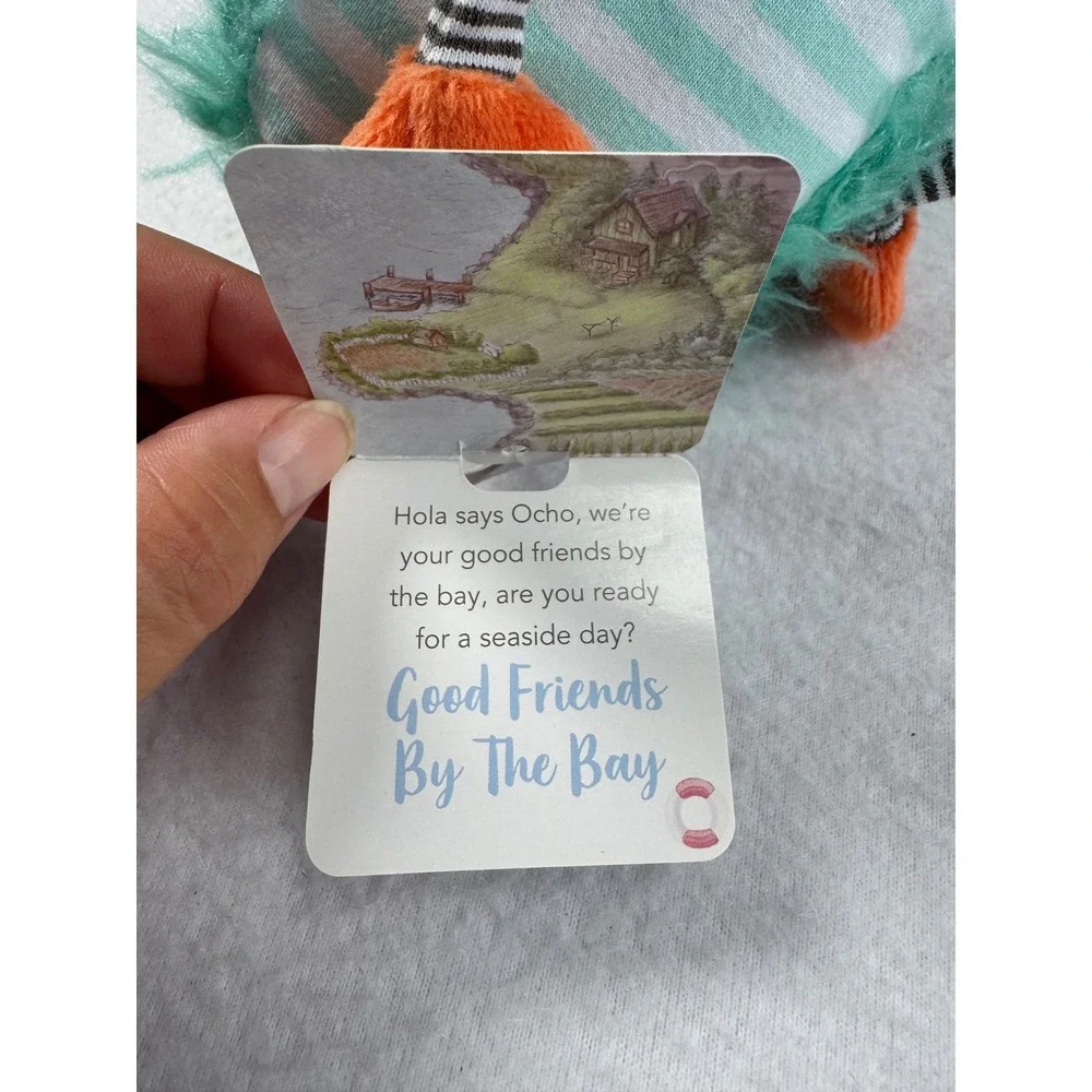 Bunnies by the Bay Piper The Sandpiper Plush NWT Teal Striped Bird
